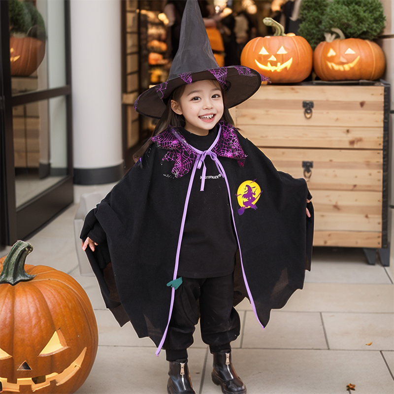 万圣节儿童服装男女童女巫衣服