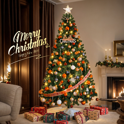 家用加密圣诞树客厅摆件套装发光2025新款高级感仿真圣诞节装饰品