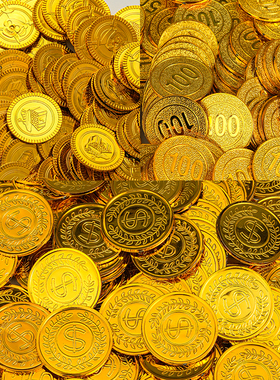 金币道具奖励游戏抓假硬币筹码仿真塑料海盗宝藏儿童奖励财宝钱币