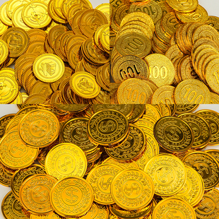 金币道具奖励游戏抓假硬币筹码 仿真塑料海盗宝藏儿童奖励财宝钱币
