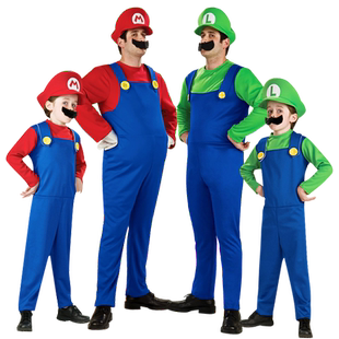 万圣节儿童服装马里奥衣服cosplay成人超级玛丽亲子运动会演出