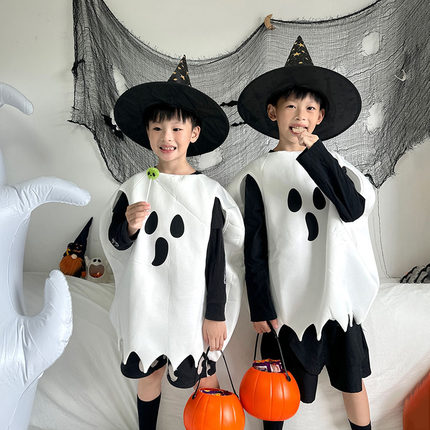 万圣节儿童服装男童服饰cos衣服装扮幽灵服女童幼儿园演出服女孩
