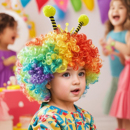 儿童假发男孩幼儿园疯狂发型秀头饰搞怪爆炸头彩色活动装 扮道具