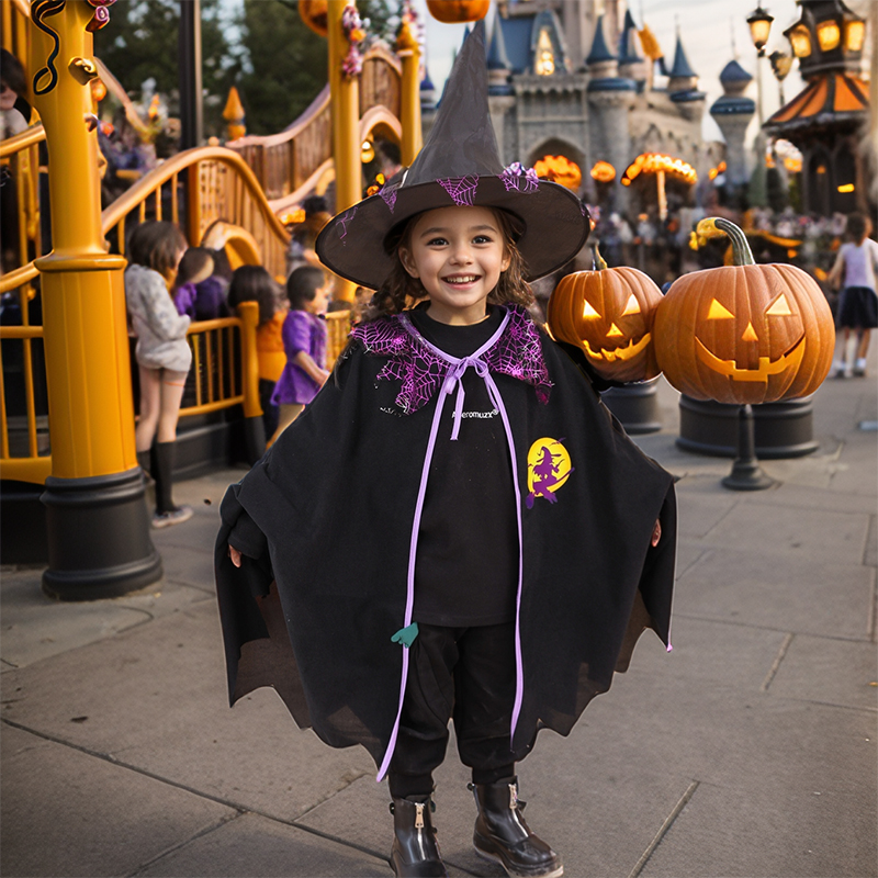 万圣节儿童服装男女童女巫衣服
