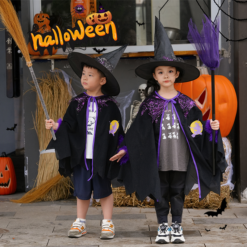 万圣节儿童服装男女童女巫衣服