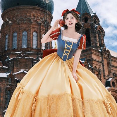 白雪公主裙子cos服万圣节服装女装迪士尼穿搭服饰连衣裙衣服套装
