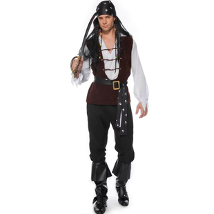 万圣节cosplay男加勒比海盗服装成人化装舞会杰克船长服饰剧本杀