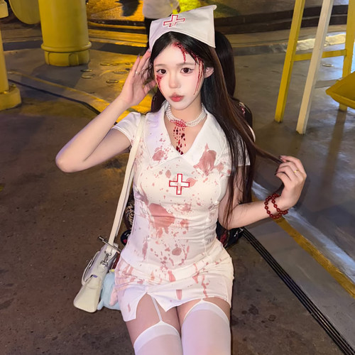 万圣节成人服装女仆装护士服cos装扮衣服搞怪角色扮演大人服饰