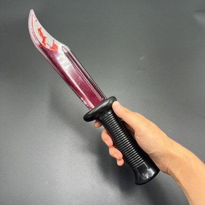 万圣节流血刀仿真塑料血液假刀舞台cosplay表演道具整蛊带血尖刀