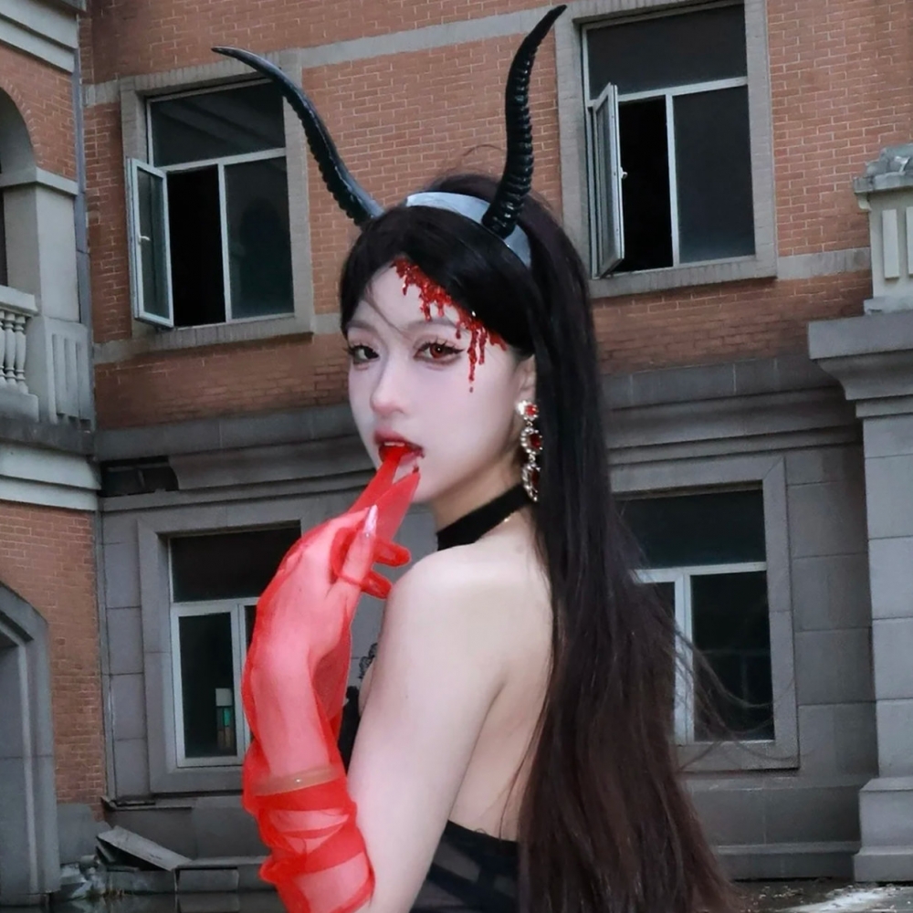 恶魔牛角发箍万圣节装扮道具
