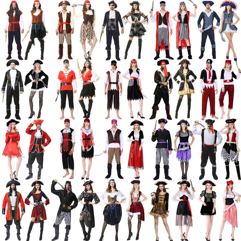 万圣节服装女成人化妆舞会加勒比海盗cosplay男杰克船长演出衣服