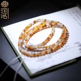 【姑苏润石堂】在售27克天然新疆和田玉籽料红皮白玉珠串