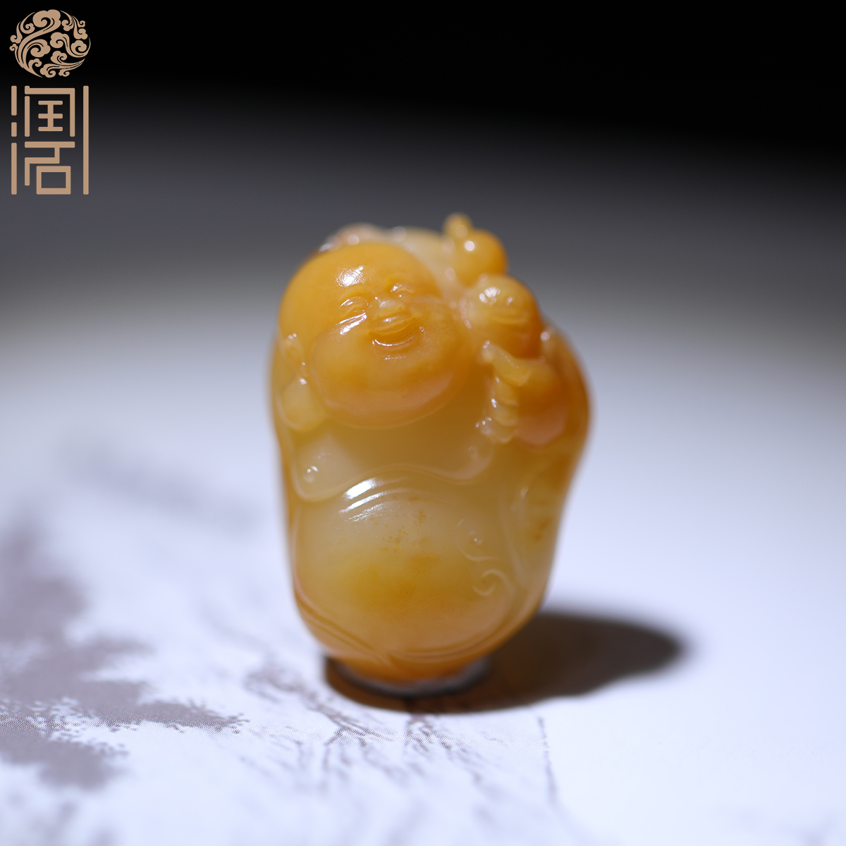 新疆和田玉籽料黄沁弥勒佛吊坠
