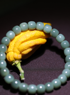 【姑苏润石堂】在售22克天然新疆和田玉籽料沙枣青老型珠手串