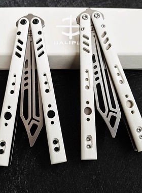 无疆REP钛合金 新版 未开刃蝴蝶刀  花式甩手刀户外折叠手指极限