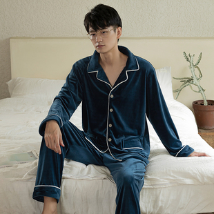 牛奶绒男士睡衣冬季款2025新款海岛绒加厚男款纯棉加肥加大珊瑚绒