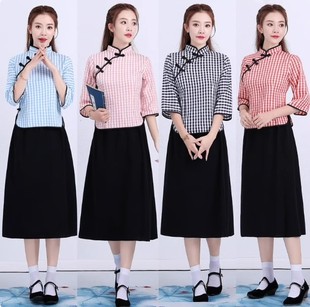 民国学生装女五四青年中山装复古合唱班服怀旧朗诵演讲话剧演出服