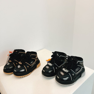 时尚 加绒保暖男童运动鞋 儿童冬季 不退换2025冬超轻加绒魔术贴韩版