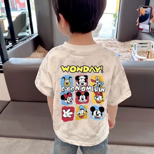 宝宝Mickey Mouse打底衫儿童米奇短袖2025夏男童女童卡通半袖T恤