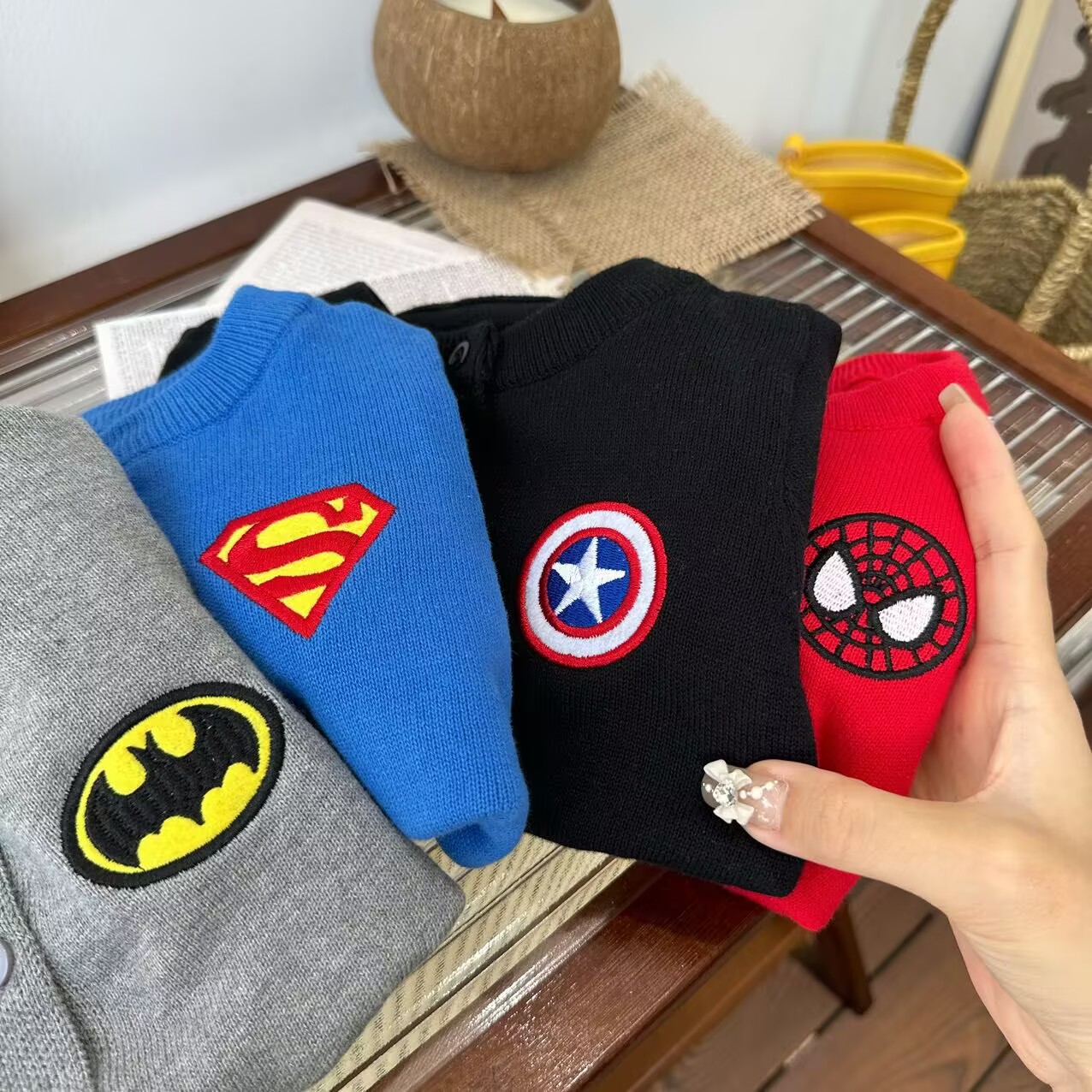 儿童宝宝蜘蛛侠开衫外套2025春秋新款男童女童卡通纯棉毛衣针织衫