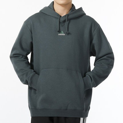 Adidas阿迪达斯加绒连帽卫衣秋季运动服宽松休闲长袖套头衫IS14
