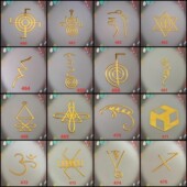 多款 几何符号图形水晶塔滴胶材料超薄铜质金属贴手机周边贴纸