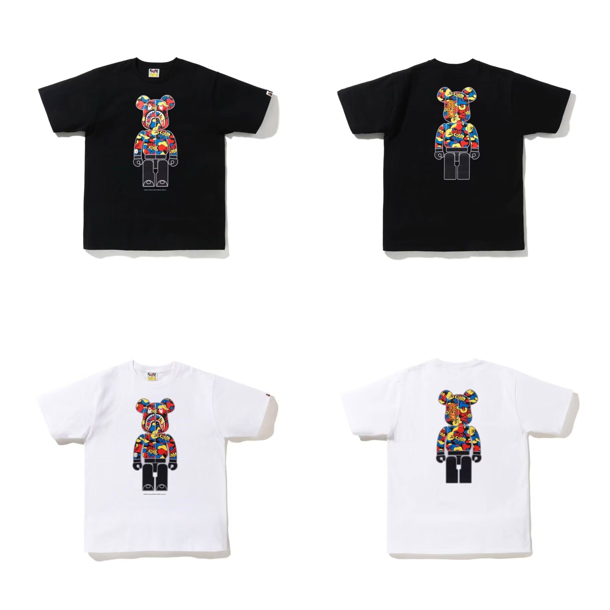 日系潮牌bape暴力熊联名短袖t恤男夏季宽松大码情侣款上衣半袖衫