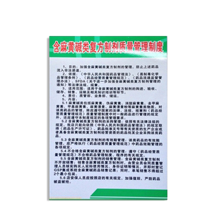 含麻黄碱类复方制剂质量管理制度药店药房药品医院诊所分类柜台管理标识签提示贴纸警示指示牌挂牌标语定制b4
