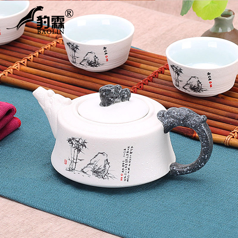豹霖侧把陶瓷套装过滤大号泡茶壶