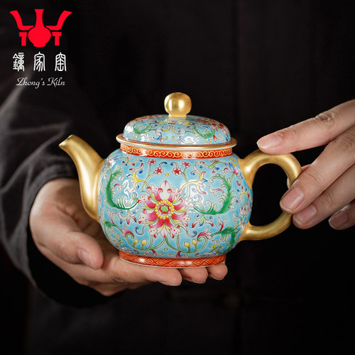 纯手工陶瓷茶壶钟家窑陶瓷