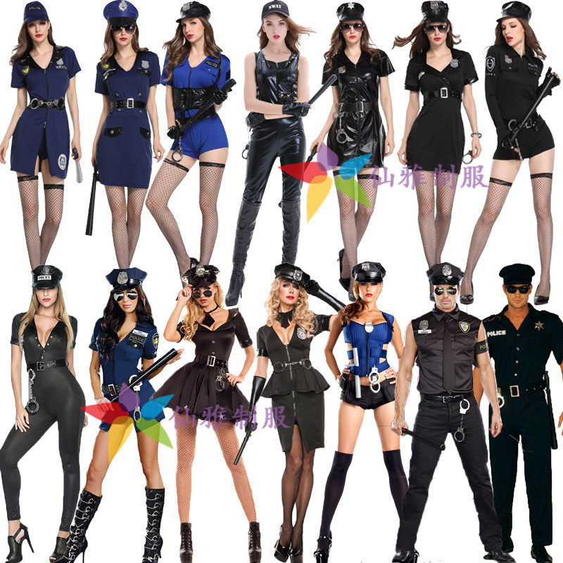 新款女警装酒吧夜店派对ds演出服装万圣节女警察服装制服诱惑