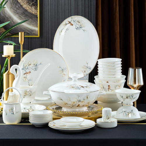 吴乐骨瓷餐具结婚高档骨瓷中式