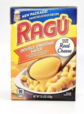 美国进口Ragu乐鲜双重芝士酱439g车达奶酪酱汉堡面包沙拉三明治