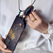 雅集手包便携香云纱眼镜袋复古原创手工太阳眼镜包墨镜近视保护套