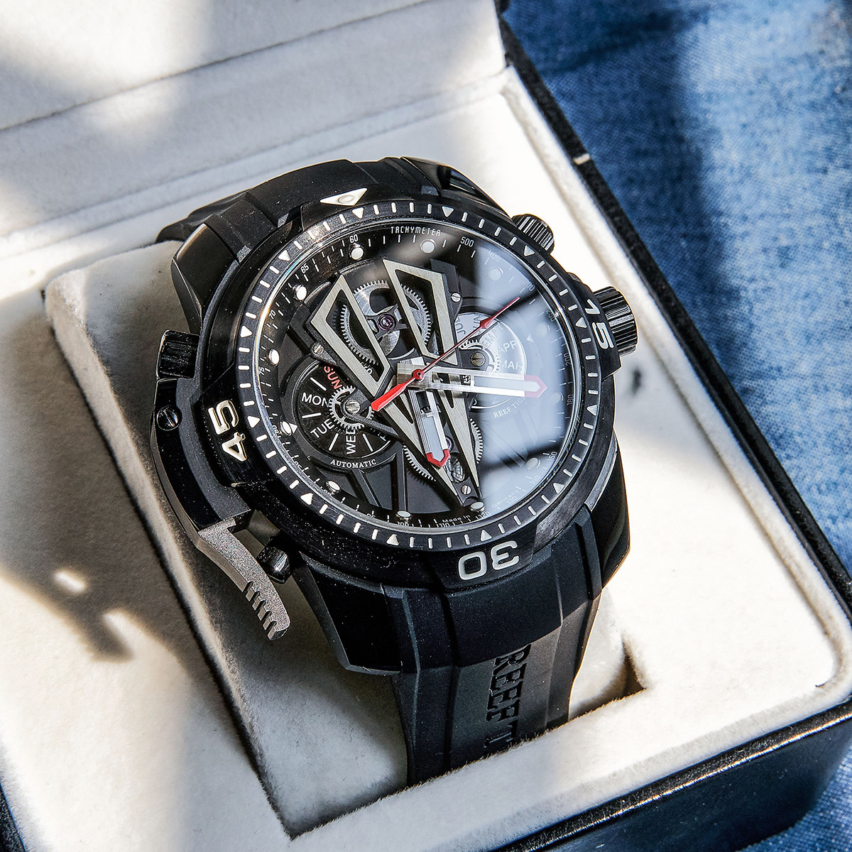 瑞夫泰格/RT潮男防水手表男机械表军表皮带多功能个性大表盘手表