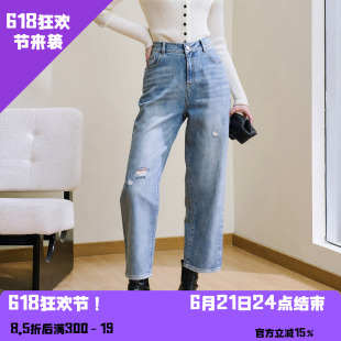 YAOLY姚领新款夏季浅蓝牛仔裤815H22793