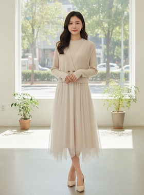 【航妈专享】姚领YAOLY 连衣裙854H41202春秋新款A字裙女