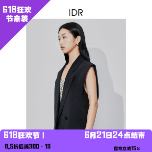 YAOLY姚领黑色马甲休闲风常规单穿847M34698