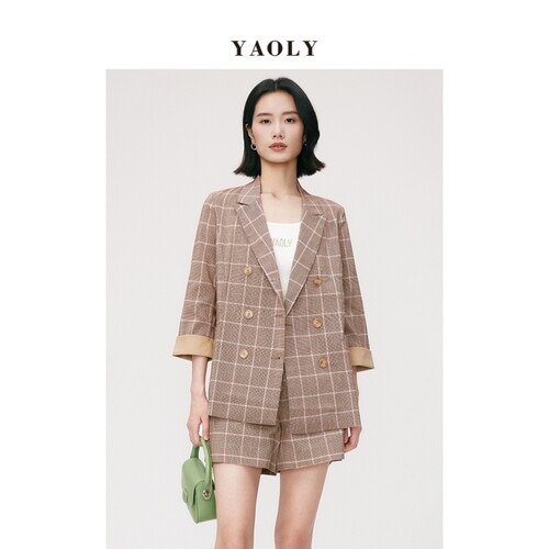 格子西服外套YAOLY/姚领
