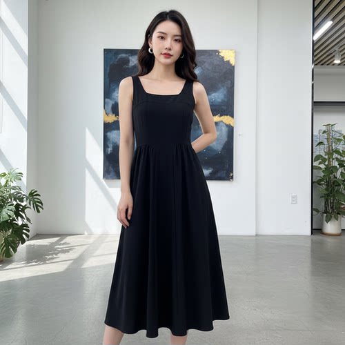 YAOLY姚领吊带连衣裙简约风女士城市通勤854K11212