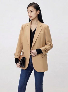姚领通勤风七分袖西装女春夏单排扣职场外套轻熟风840H10544