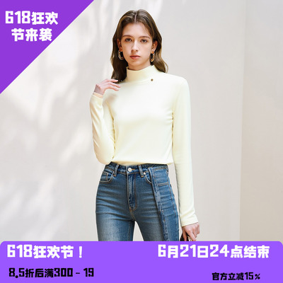 YAOLY姚领T恤长袖半高领针织加绒保暖打832H40022