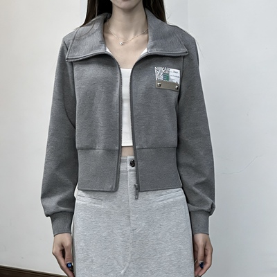 【航妈专属】姚领YAOLY短外套拉链拼色长袖直筒型女士841K12302