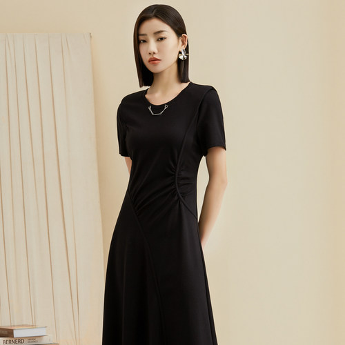 YAOLY姚领夏季连衣裙淑女短袖休闲通勤连衣裙854K21543