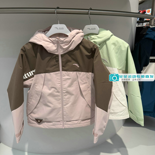 安踏儿童2026春季新款女大童宽松防泼水摇粒绒连帽外套362616666