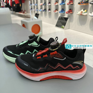 安踏儿童2026新年春款男大童旋钮网面足弓轻便运动跑鞋312615515