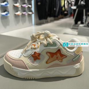 安踏儿童2026春季新款女大童皮面系带奶昔2时尚潮流板鞋322618013