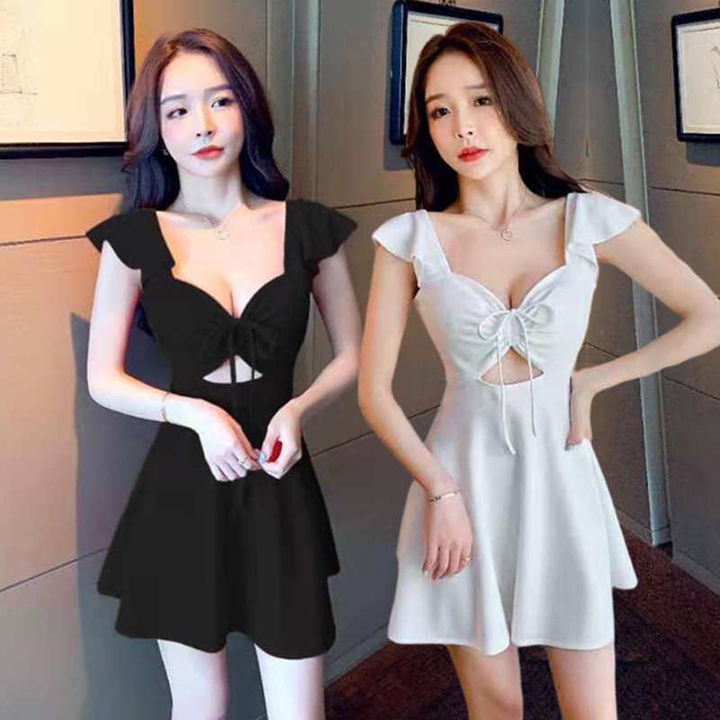 足浴技师工作服女足疗新款养生会所桑拿夜总会低胸坐台连衣裙夏天