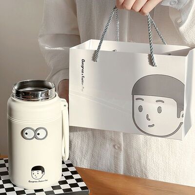 高颜值便携礼品户外男款水壶泡茶杯不锈钢水杯简约保温杯容量杯子