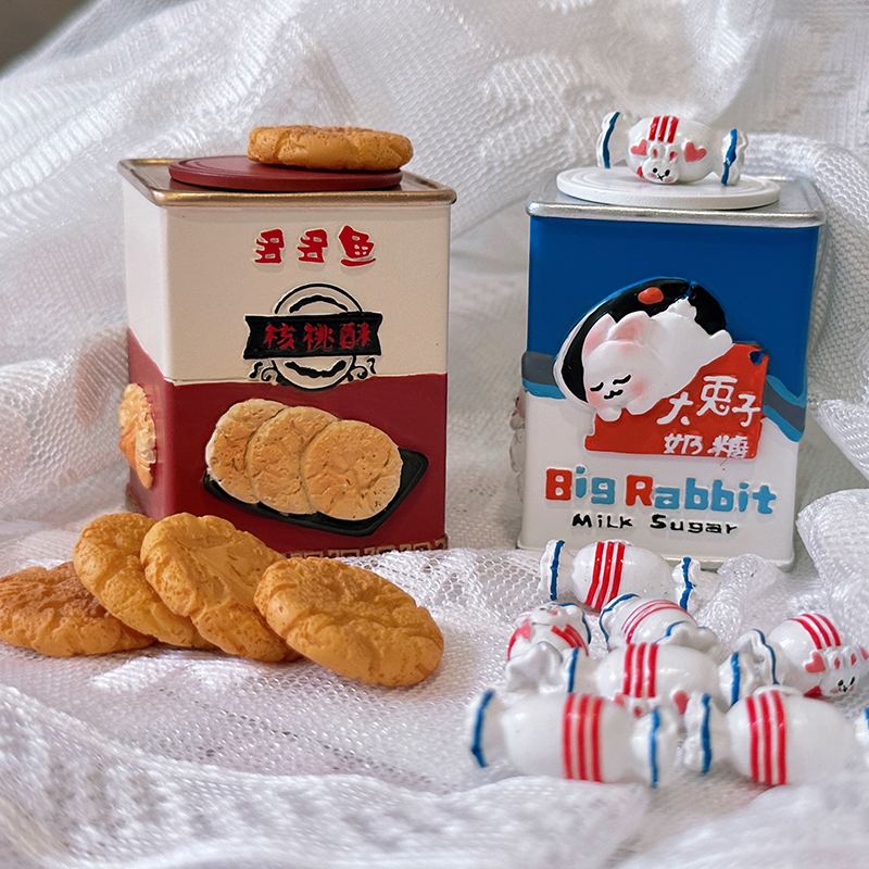 多多鱼冰箱贴仿食复古树脂摆件冰箱贴文创食物立体磁铁装饰磁性